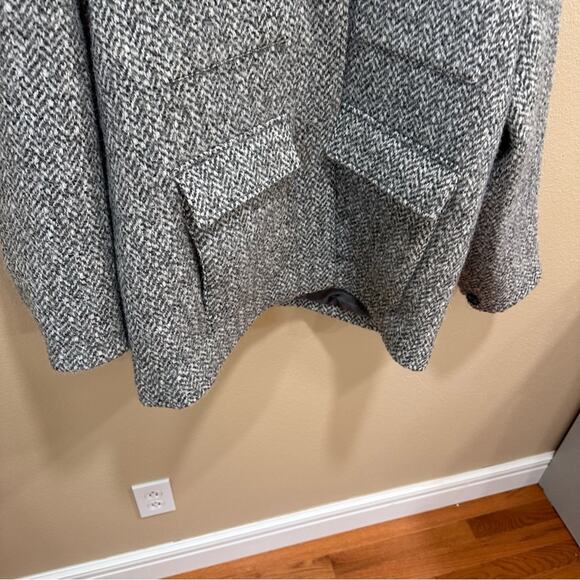 NWT Madewell Gray Herringbone Alpaca Wool Italian Fabric Coat Jacket Medium - Picture 12 of 16